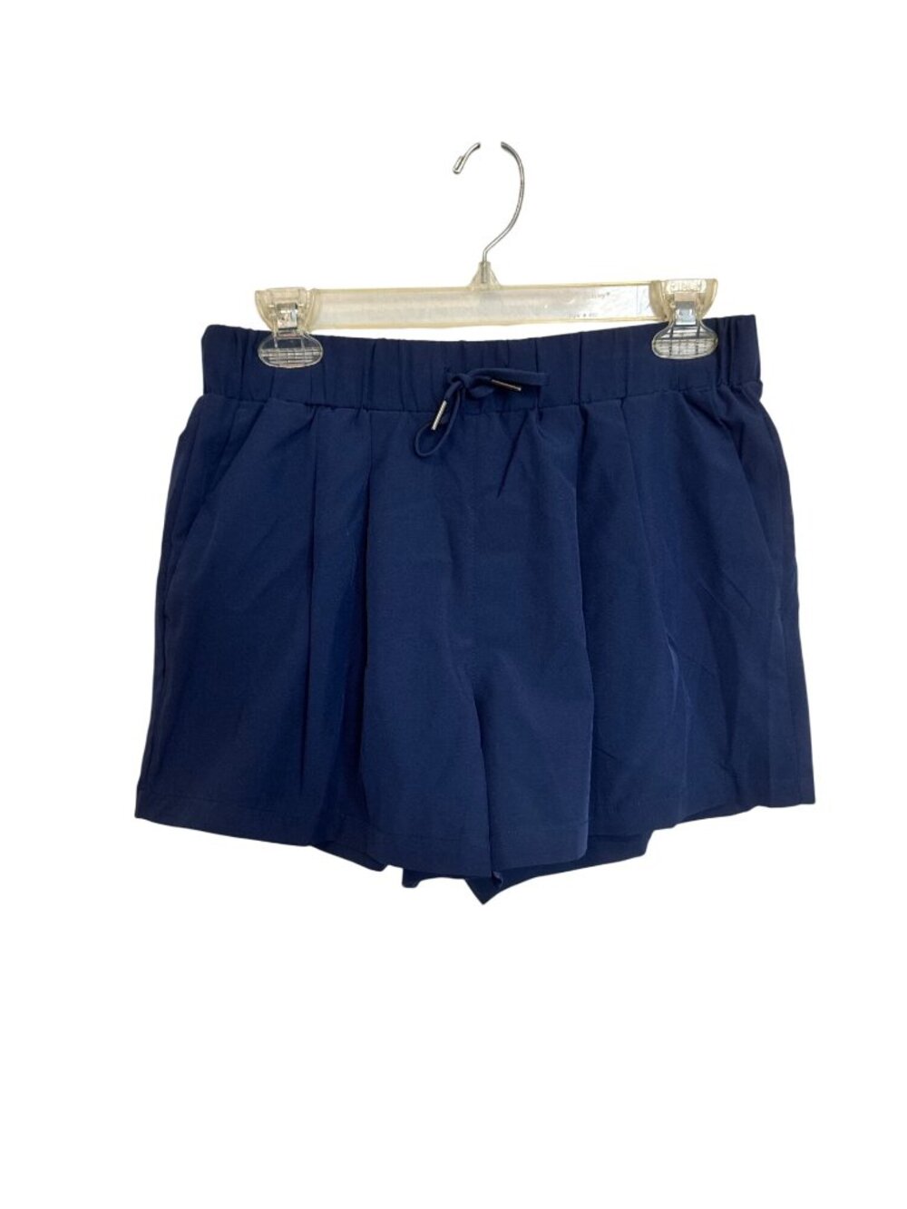Halara Womens Navy Pleated Athletic Shorts Elastic Waistband Drawstring Size M